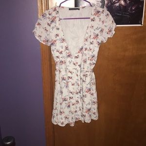 Flower printed tie dress